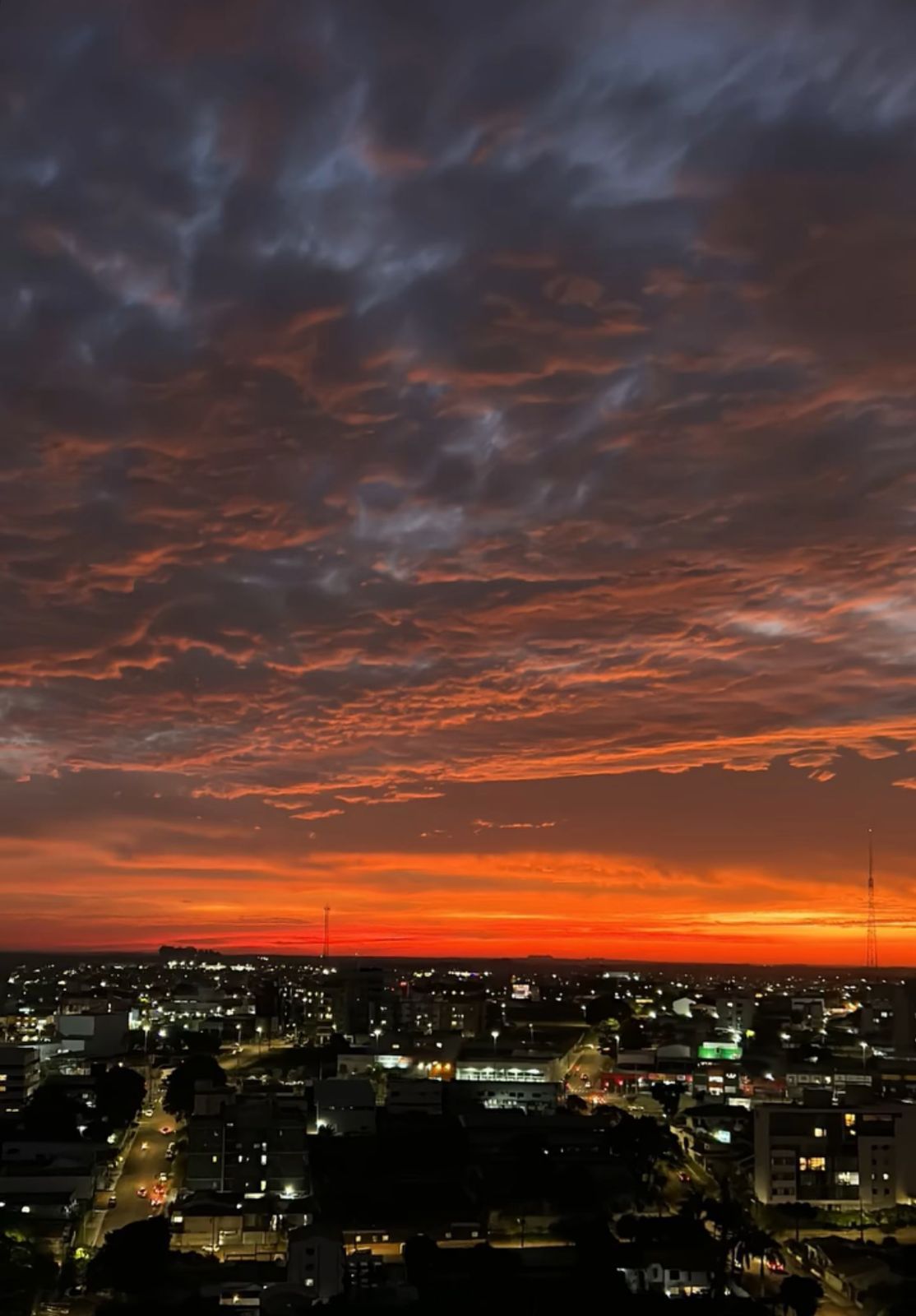 Vista da sacada no pôr do sol